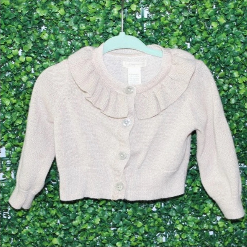 Baby Girls Beige Cardigan With Sparkles